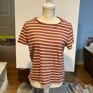 Target Wild Fable Fitted Baby Tee - Orange and Cream Stripes